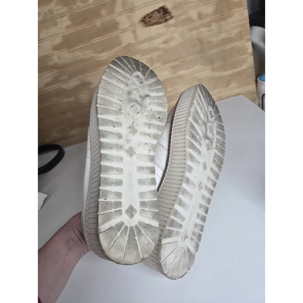 Dolce Vita Leather Snakeskin White Platform Sneakers Women's Size‎ 10